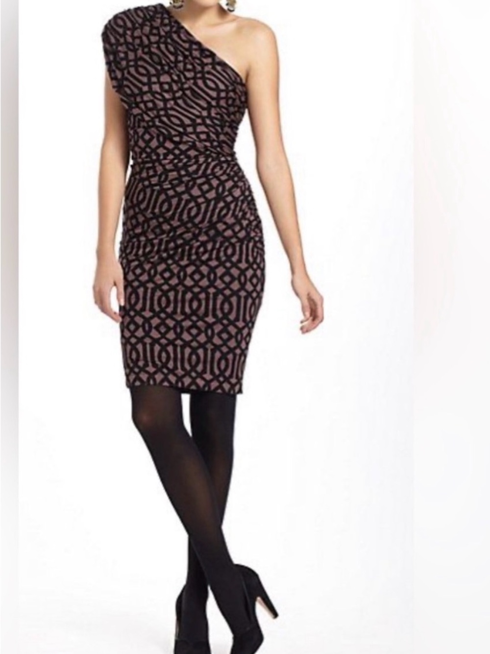 Anthropologie Frock! By Tracy Reese One-Shoulder Geometric Sheath Dress Sz M